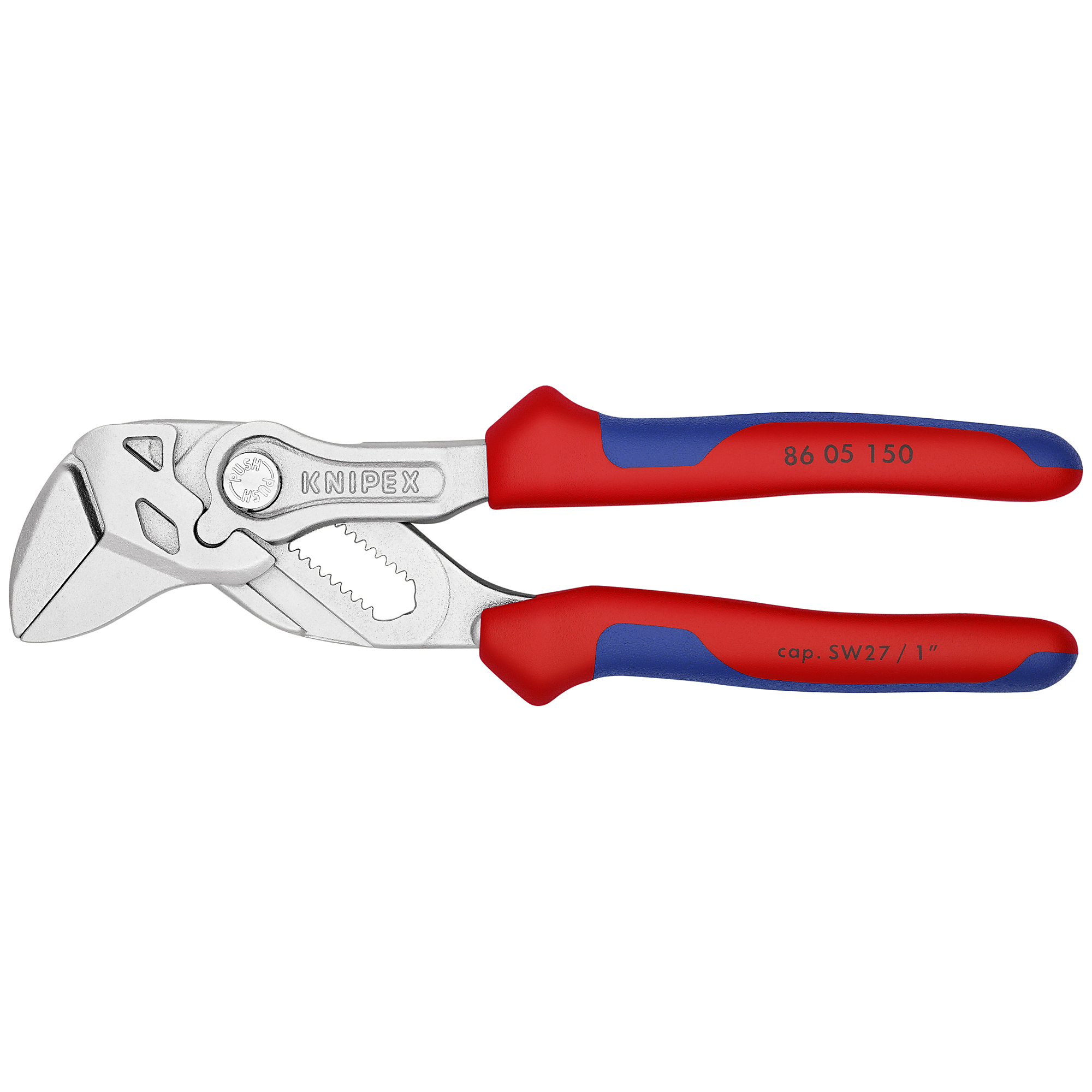 KNIPEX Pliers Wrench - 6in., Comfort Grip, Chrome Vanadium, 1in. Jaw Capacity, Model# 86 05 150